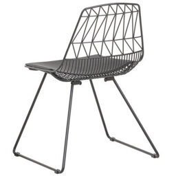 Wyld And Coco Novahome Two Dining Chairs Black Metal Frame Faux Leather - Pair - Industrial Style - thumbnail 6