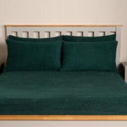 OHS Teddy Fleece Pillowcase Cover Bedding Set 4 X Thermal, 50 X 75Cm -  Forest Green - thumbnail 4