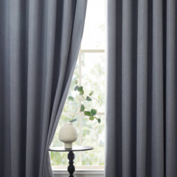 Ameha Heavy Linen 100%blackout Plain Curtain (135 Gsm) For Bedroom Energy Saving Window Pair Curtain Uk(Grey, 66''x90'') - thumbnail 3