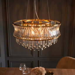 Luminosa Lighting Luminosa Vittoria Pendant Ceiling Light Warm Brass Plate, Crystal And Clear Glass - thumbnail 5