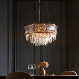 Luminosa Lighting Luminosa Vittoria Pendant Ceiling Light Warm Brass Plate, Crystal And Clear Glass - thumbnail 2