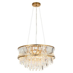 Luminosa Lighting Luminosa Vittoria Pendant Ceiling Light Warm Brass Plate, Crystal And Clear Glass - thumbnail 7