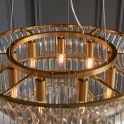 Luminosa Lighting Luminosa Vittoria Pendant Ceiling Light Warm Brass Plate, Crystal And Clear Glass - thumbnail 6
