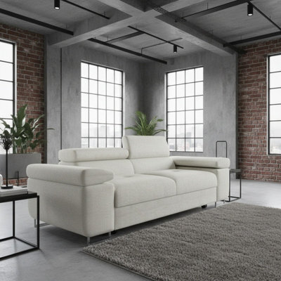 Torezio Sofa 2 Living Room Sofa With Adjustable Headrests Chipboard Frame Polyurethane Foam 198Cm 102Cm 70Cm Cream - image 1