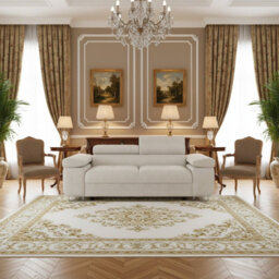 Torezio Sofa 2 Living Room Sofa With Adjustable Headrests Chipboard Frame Polyurethane Foam 198Cm 102Cm 70Cm Cream - thumbnail 2