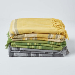 Homescapes Cotton Morocco Striped Yellow Throw, 255 X 360 Cm - thumbnail 7