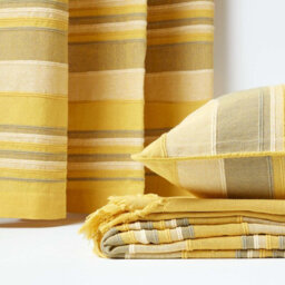 Homescapes Cotton Morocco Striped Yellow Throw, 255 X 360 Cm - thumbnail 6