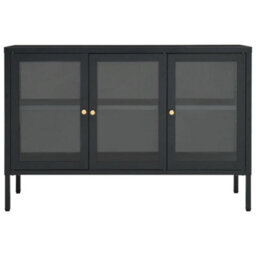 Berkfield Sideboard Anthracite 105X35X70 Cm Steel And Glass - thumbnail 3