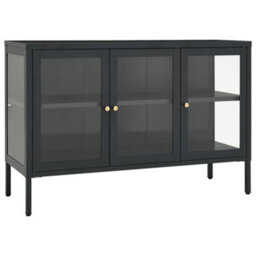 Berkfield Sideboard Anthracite 105X35X70 Cm Steel And Glass - thumbnail 2