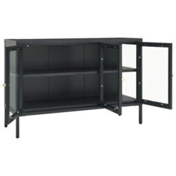 Berkfield Sideboard Anthracite 105X35X70 Cm Steel And Glass - thumbnail 6