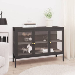 Berkfield Sideboard Anthracite 105X35X70 Cm Steel And Glass