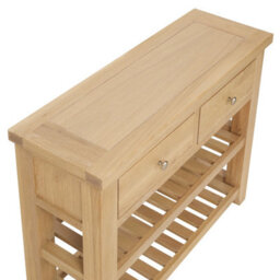 The Furniture Market Cheshire Whitewash Oak Small Console Table With Two Drawers - thumbnail 7