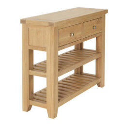 The Furniture Market Cheshire Whitewash Oak Small Console Table With Two Drawers - thumbnail 6