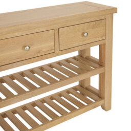 The Furniture Market Cheshire Whitewash Oak Small Console Table With Two Drawers - thumbnail 5