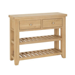 The Furniture Market Cheshire Whitewash Oak Small Console Table With Two Drawers - thumbnail 4