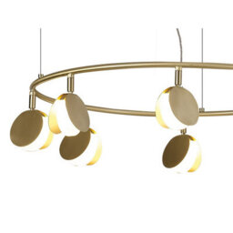 Luminosa Lighting Luminosa Shell 8+6 Light Pendant, Round, 70W Led, 3000K, 3710Lm, Gold, 3Yrs Warranty - thumbnail 5