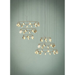 Luminosa Lighting Luminosa Shell 8+6 Light Pendant, Round, 70W Led, 3000K, 3710Lm, Gold, 3Yrs Warranty - thumbnail 3