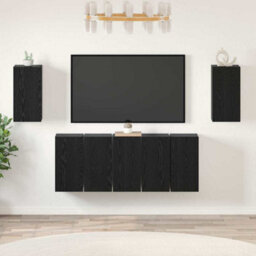 Berkfield Tv Cabinet 7 Pcs Black Oak 30.5 X 30 X 60 Cm Engineered Wood - thumbnail 4
