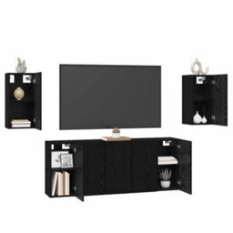 Berkfield Tv Cabinet 7 Pcs Black Oak 30.5 X 30 X 60 Cm Engineered Wood - thumbnail 3