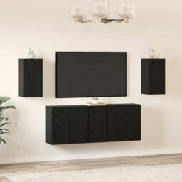 Berkfield Tv Cabinet 7 Pcs Black Oak 30.5 X 30 X 60 Cm Engineered Wood