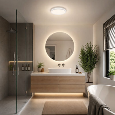 Briloner Led Ceiling Light 18W 2400Lm Ip44 Ultra Slim Bathroom Lamp - 29 Cm White - image 1