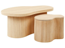 Wyld And Coco Lumarattan Natural Handwoven Nesting Coffee Tables Set Of 2 With Storage Lids - Rectangular - thumbnail 1