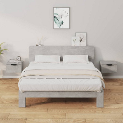 Vidaxl Wall-Mounted Bedside Cabinets 2 Pcs Concrete Grey 34X30X20 Cm - image 1