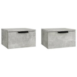 Vidaxl Wall-Mounted Bedside Cabinets 2 Pcs Concrete Grey 34X30X20 Cm - thumbnail 2