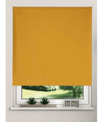 Thermal Blackout Roller Blinds 175Cm Drop X Width 95Cm  Ochre - image 1