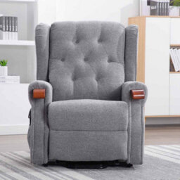 More4Homes Harrogate Dual Motor Electric Rise Recliner Fabric Armchair Lift Riser Chair (Grey) - thumbnail 7