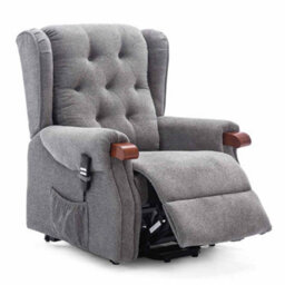 More4Homes Harrogate Dual Motor Electric Rise Recliner Fabric Armchair Lift Riser Chair (Grey) - thumbnail 3