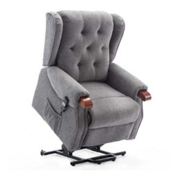 More4Homes Harrogate Dual Motor Electric Rise Recliner Fabric Armchair Lift Riser Chair (Grey) - thumbnail 4