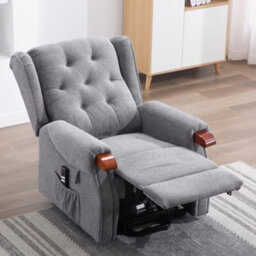More4Homes Harrogate Dual Motor Electric Rise Recliner Fabric Armchair Lift Riser Chair (Grey) - thumbnail 8
