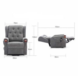 More4Homes Harrogate Dual Motor Electric Rise Recliner Fabric Armchair Lift Riser Chair (Grey) - thumbnail 9