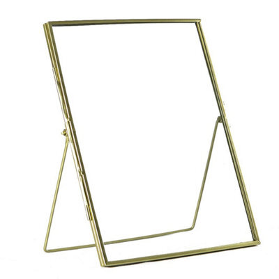 "Nicola Spring Standing Metal Photo Frame - 8"" X 10"" - Gold - Picture Frame Freestanding Frame Display Poster Frame" - image 1