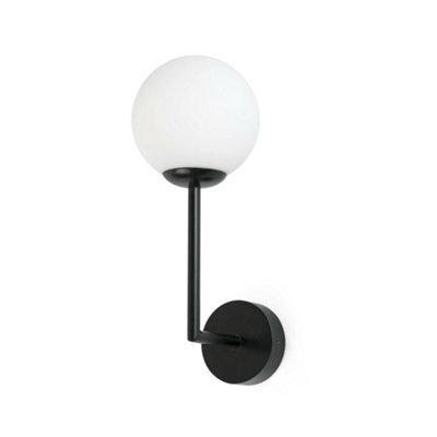 Luminosa Lighting Luminosa Gala Black Globe Wall Lamp Ip44 - image 1
