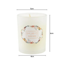 Living And Home Long-Lasting English Pear And Freesia Scented Natural Soy Wax Candle In White Glass Jar - thumbnail 7