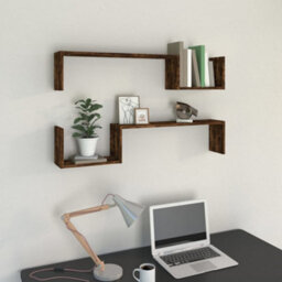 Vidaxl Wall Shelves 2 Pcs Smoked Oak 100X15X20 Cm Engineered Wood - thumbnail 2