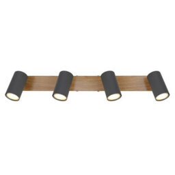 Luminosa Lighting Luminosa Robby Ceiling Spotlight Bar Wood Look 4X Gu10 - thumbnail 4