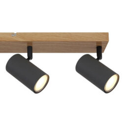 Luminosa Lighting Luminosa Robby Ceiling Spotlight Bar Wood Look 4X Gu10 - thumbnail 5
