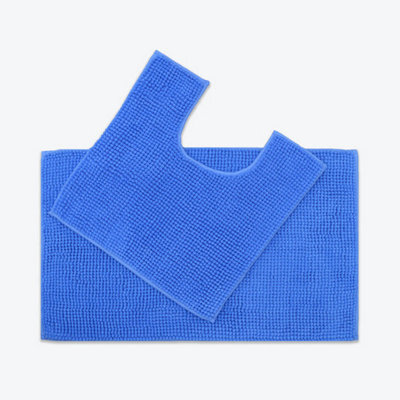 Allure Bath Fashions Supersoft Chenille Bobble Two Piece Bath & Pedestal Mat Set - Blue - image 1