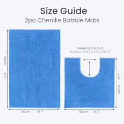Allure Bath Fashions Supersoft Chenille Bobble Two Piece Bath & Pedestal Mat Set - Blue - thumbnail 4