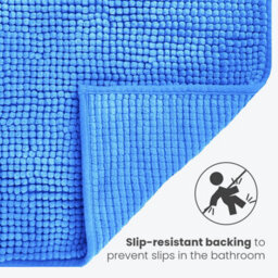 Allure Bath Fashions Supersoft Chenille Bobble Two Piece Bath & Pedestal Mat Set - Blue - thumbnail 5