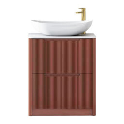 Royal Bathrooms Avenza 600mm Terracotta Clay Floor Standing Countertop Bathroom Vanity Unit 2 Drawer With Cesar Basin - thumbnail 6