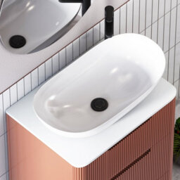 Royal Bathrooms Avenza 600mm Terracotta Clay Floor Standing Countertop Bathroom Vanity Unit 2 Drawer With Cesar Basin - thumbnail 7