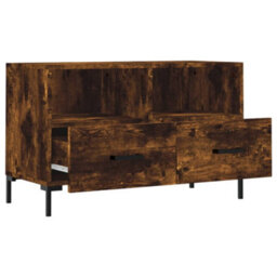Berkfield Sturdy Tv Cabinet Smoked Oak 80X36X50 Cm Engineered Wood - thumbnail 6