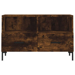 Berkfield Sturdy Tv Cabinet Smoked Oak 80X36X50 Cm Engineered Wood - thumbnail 5
