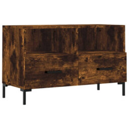 Berkfield Sturdy Tv Cabinet Smoked Oak 80X36X50 Cm Engineered Wood - thumbnail 1