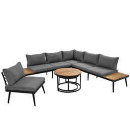Btm 6-Seater Outdoor Garden Lounge Sofa Set, Galvanized Iron Frame, Indoor/outdoor Dining, 6-Piece - thumbnail 8