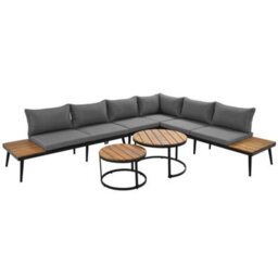 Btm 6-Seater Outdoor Garden Lounge Sofa Set, Galvanized Iron Frame, Indoor/outdoor Dining, 6-Piece - thumbnail 9